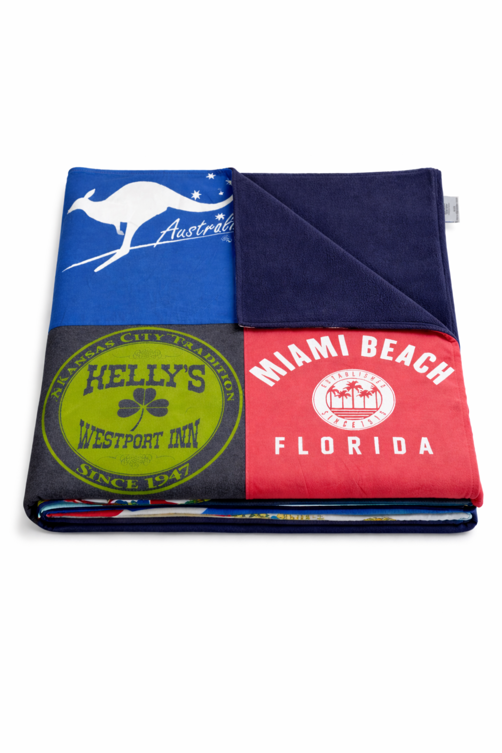 Large custom memory quilt made from college t-shirts — Project Repat graduation gift idea